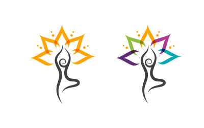 Ilustracja projektu ikony logo jogi Szablon v.2