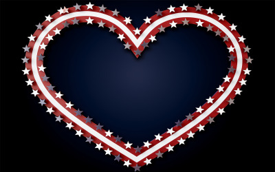 Coeur de drapeau américain, amour du drapeau américain
