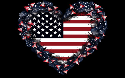 Drapeau américain amour, drapeau américain abstrait