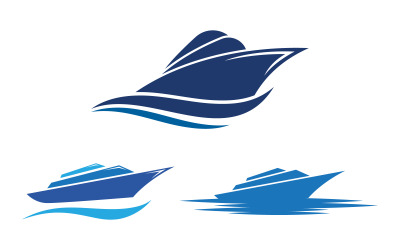 Illustrazione del modello del logo dell&amp;#39;oceano della nave da crociera design v.15