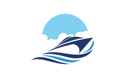 Illustrazione del modello del logo dell&amp;#39;oceano della nave da crociera design v.18
