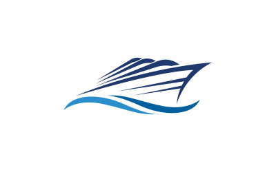 Illustrazione del modello del logo dell&amp;#39;oceano della nave da crociera design v.19