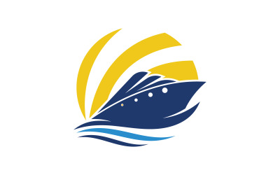 Illustrazione del modello del logo dell&amp;#39;oceano della nave da crociera design v.21