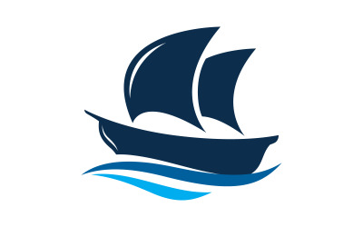 Illustrazione del modello del logo dell&amp;#39;oceano della nave da crociera design v.24
