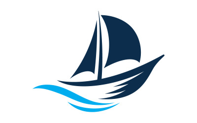 Illustrazione del modello del logo dell&amp;#39;oceano della nave da crociera design v.5