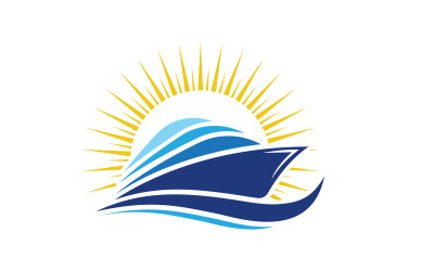 Illustrazione del modello del logo dell&amp;#39;oceano della nave da crociera design v.7