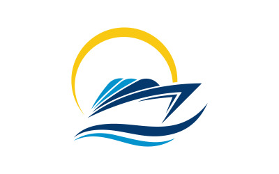 Illustrazione del modello del logo dell&amp;#39;oceano della nave da crociera design v.8