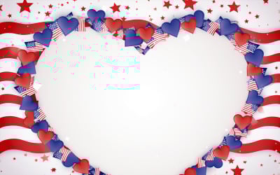 Papercut american flag, Usa flag love