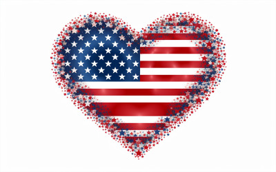 Us flag love, american flag papercut