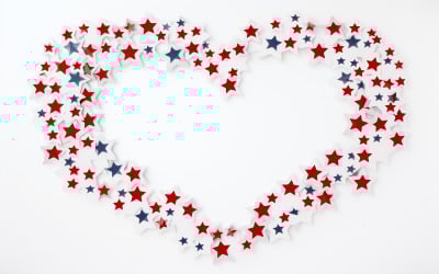 Usa flag love, papercut usa flag