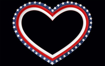 Usa flagga kärlek, amerikansk flagga hjärta design