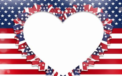 Usa flagga kärlek, amerikansk flagga