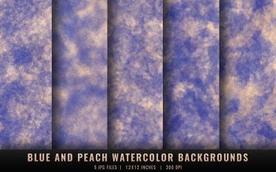 Blue and Peach Watercolor Backgrounds