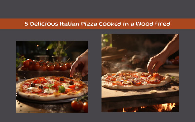 Delicious italian pizza cooked in a wood fired