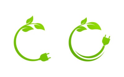 Eco green energy power Vector icon design illustration Template v.11