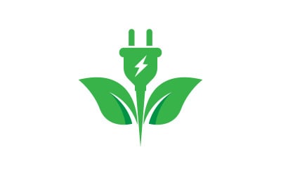 Eco green energy power Vector icon design illustration Template v.5