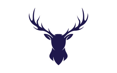 Geyik kafası vektör Logo illüstrasyon tasarım şablonu v.1