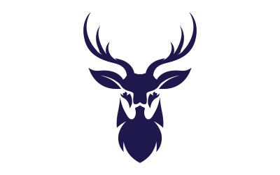 Geyik kafası vektör Logo illüstrasyon tasarım şablonu v.7
