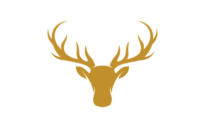 Geyik kafası vektör Logo illüstrasyon tasarım şablonu v.8