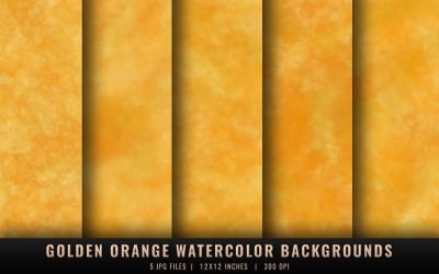 Golden Orange Watercolor Backgrounds