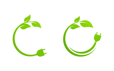 Illustrazione del design dell&amp;#39;icona vettoriale di energia verde ecologica Modello v.11