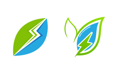 Illustrazione del design dell&amp;#39;icona vettoriale di energia verde ecologica Modello v.1