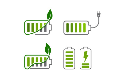Illustrazione del design dell&amp;#39;icona vettoriale di energia verde ecologica Modello v.4