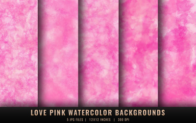 Kocham różowe tła akwarelowe