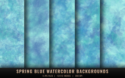 Spring Blue Watercolor Backgrounds