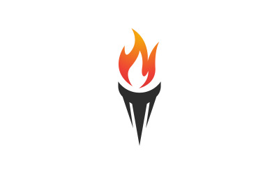 Torch fire flame vector icon illustration design v.2