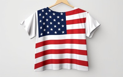 Usa flag design in the hanging white t-shirt