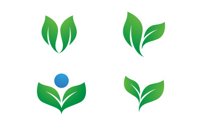 Ağaç yaprağı ekoloji doğa kavramı Logo Şablonu v.2