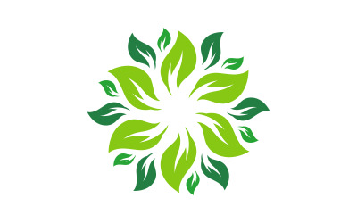 Ağaç yaprağı ekoloji doğa kavramı Logo Şablonu v.6