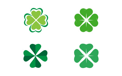 Green Nature Clover Leaf Logo Template Design v.3