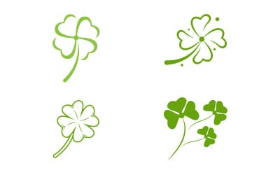 Green Nature Clover Leaf Logo Template Design v.6