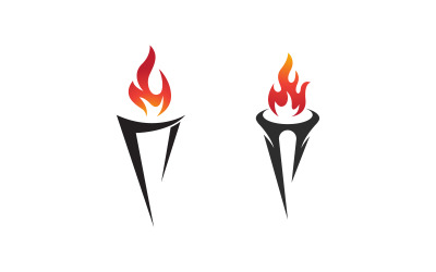 Meşale ateş alev vektör simgesi illüstrasyon tasarımı v.9