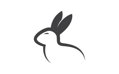 Modello di coniglio carino Logo icona illustrazione design v.11