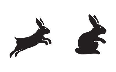 Modello di coniglio carino Logo icona illustrazione design v.7