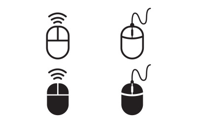 Modello di progettazione dell&amp;#39;icona vettoriale del computer del mouse v.1