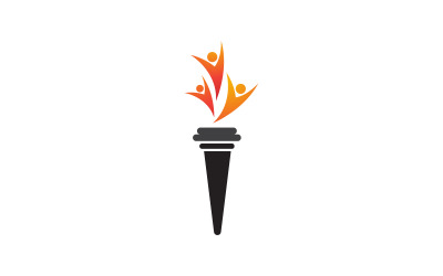 Torch fire flame vector icon illustration design v.11