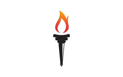Torch fire flame vector icon illustration design v.13