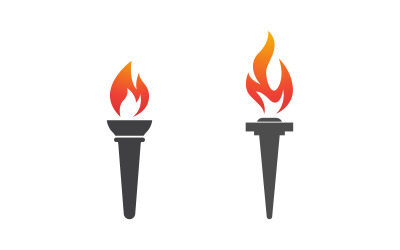 Torch fire flame vector icon illustration design v.1