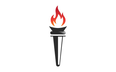Torch fire flame vector icon illustration design v.3