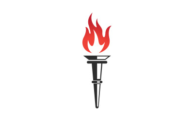 Torch fire flame vector icon illustration design v.4