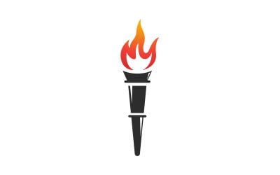 Torch fire flame vector icon illustration design v.6