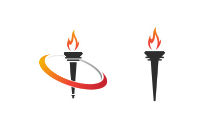 Torch fire flame vector icon illustration design v.7