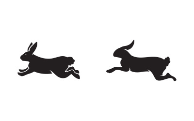 Uroczy królik szablon logo ikona ilustracja projekt v.3
