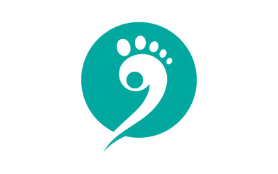 Diseño de ilustración de icono vectorial de plantilla de logotipo de cuidado de pies sanos V.5
