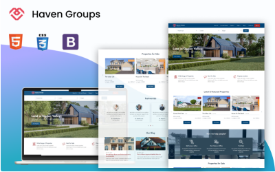 HTML-websitesjabloon met meerdere pagina&amp;#39;s voor onroerend goed