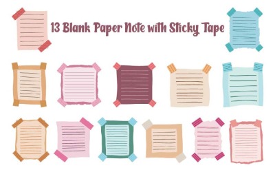 13 Blank Paper Note with Sticky Tape